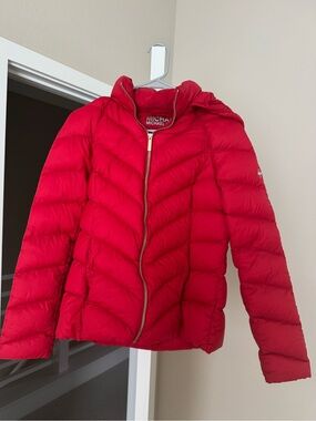 Michael Kors Bright Red Packable Down Jacket